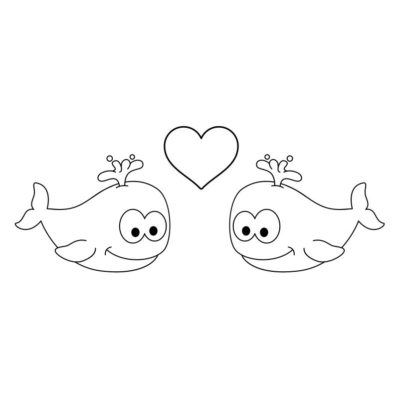 Baleines Comic Couple amour