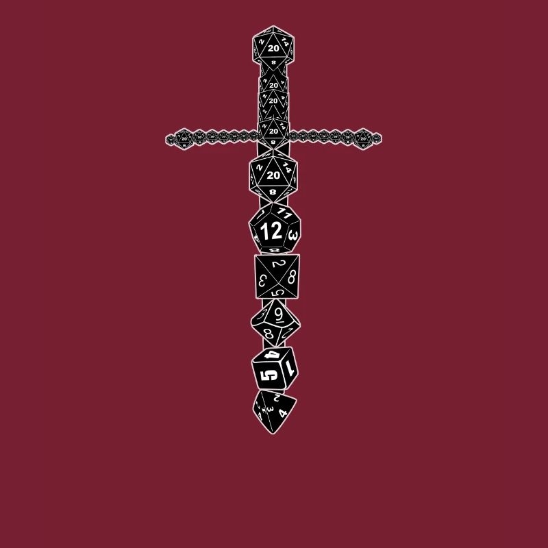 RPG D20 Cube Dice Dice Magic Sword Black