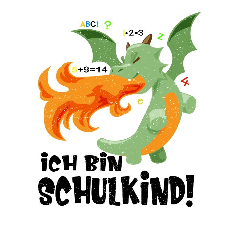 Ich bin Schulkind mit süßem Drachen