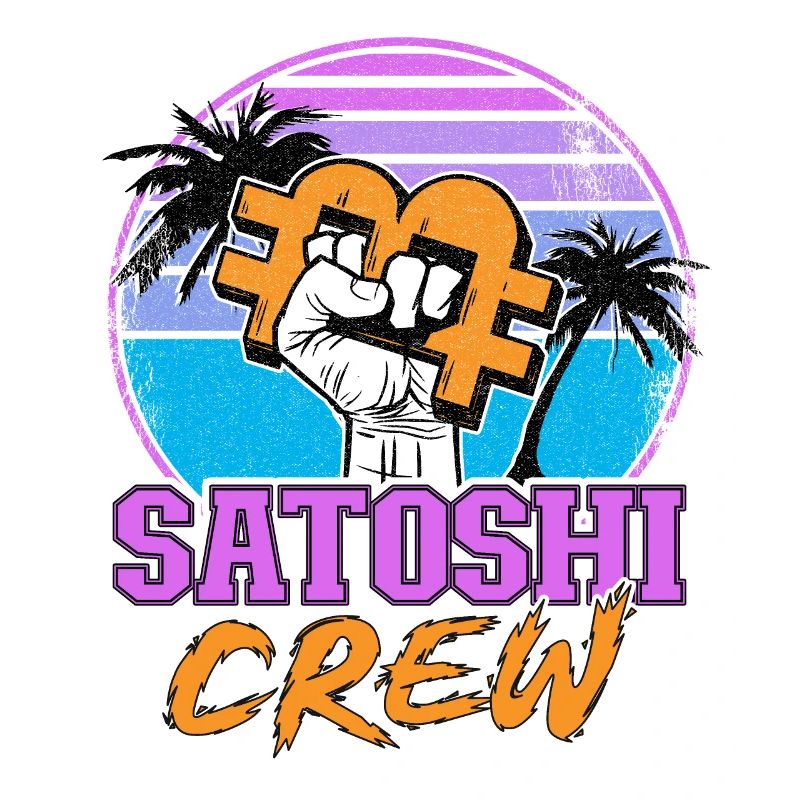 Satoshi Crew Cryptocurrency Retrowave BTC Bitcoin
