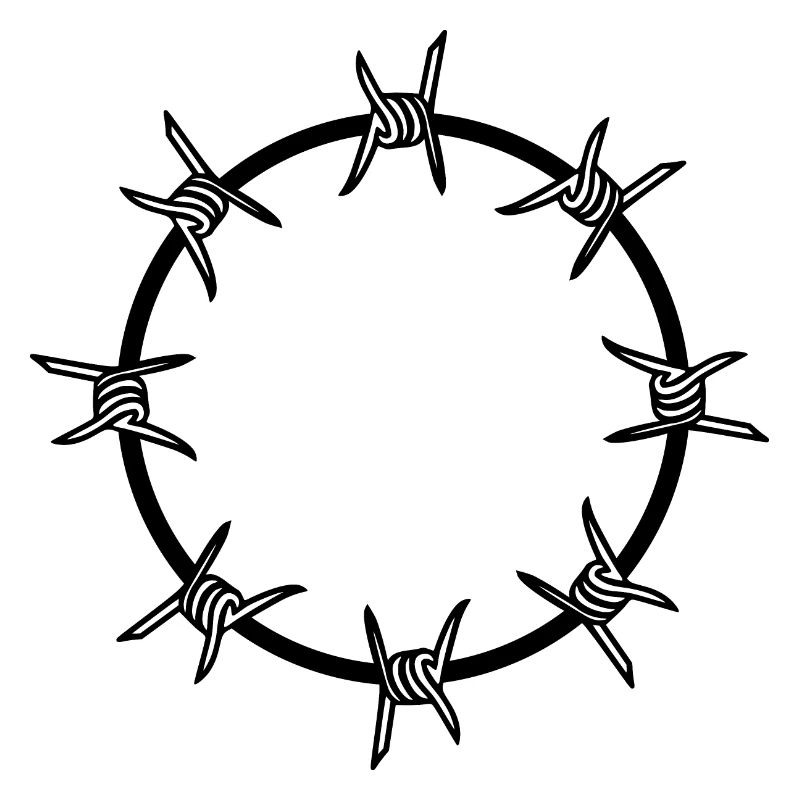Barbed wire circle circular shape