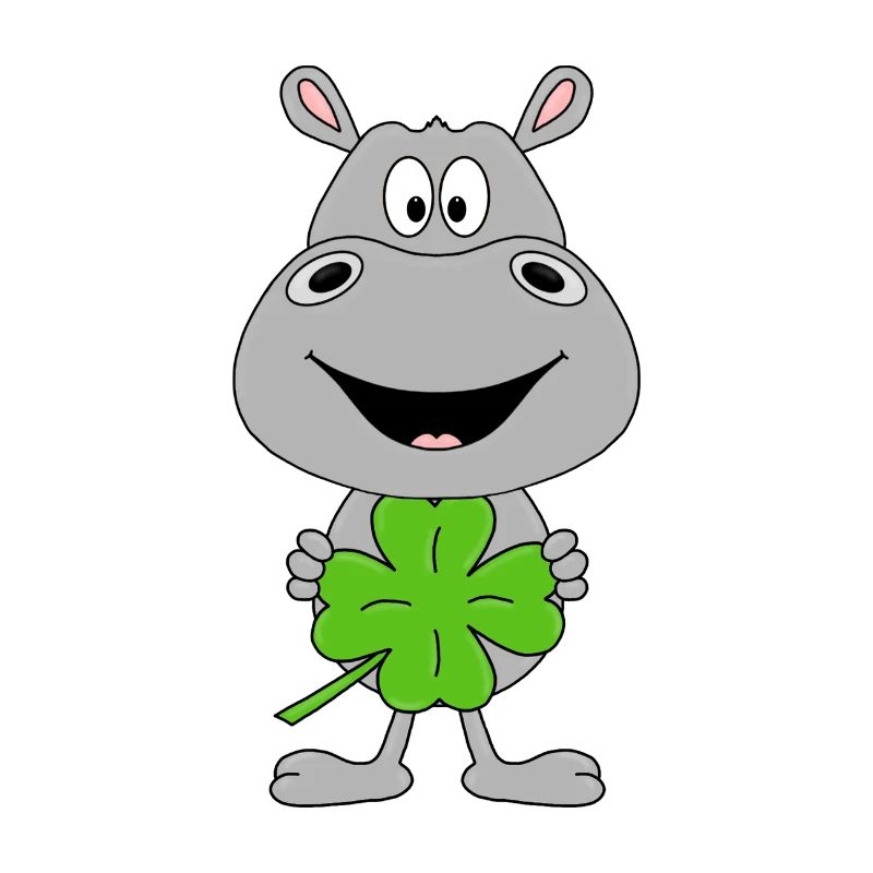 FLUSSPFERD - NILPFERD - HIPPO - KLEEBLATT - GLÜCK