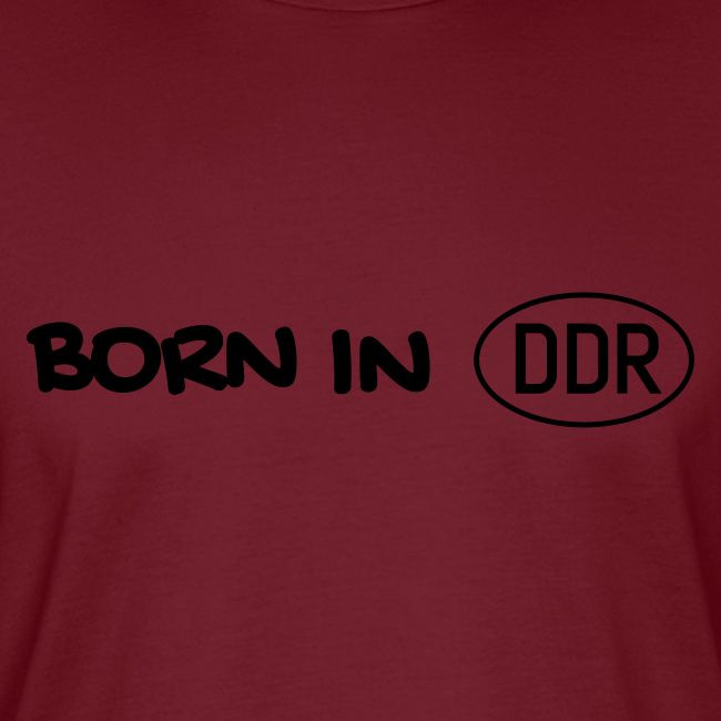 Born in DDR schwarz einzeilig