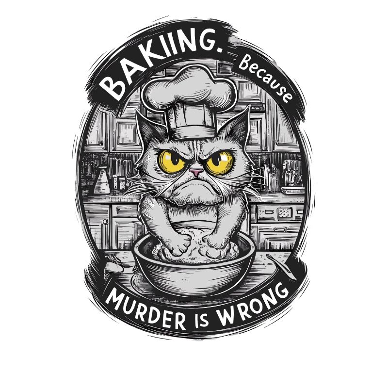 Baking Cat With Attitude Funny Chef