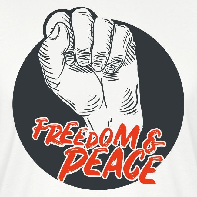 Fist raised for peace and freedom