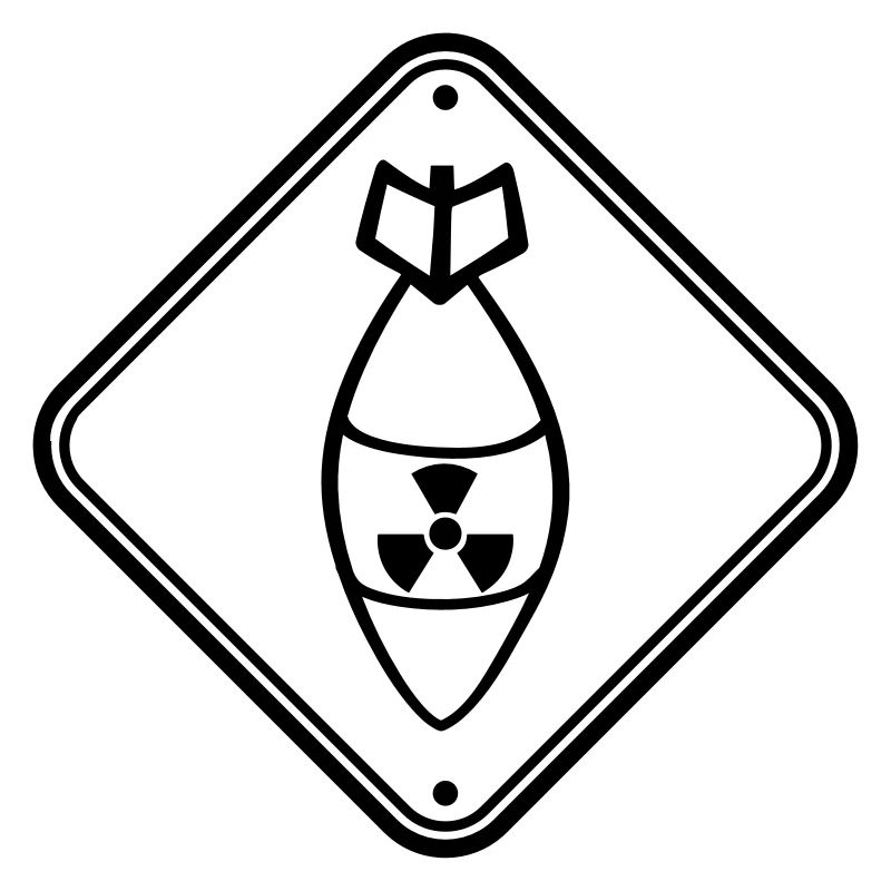 shield danger caution warning caution atomic bomb r
