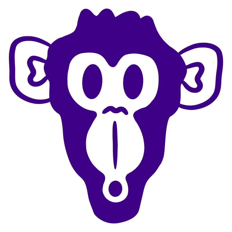 Wondered Curious Monkey Head Fright Face