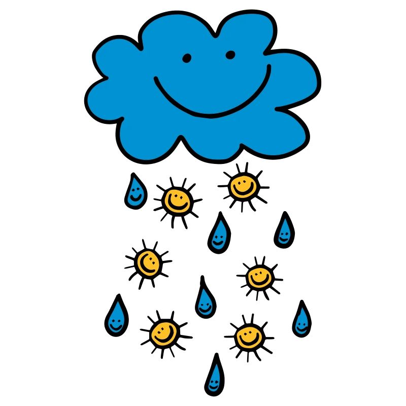 Rain cloud, raindrop, sun, summer, spring, weather