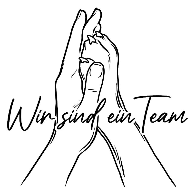 Hand + Hundepfote - High Five - Wir sind ein Team
