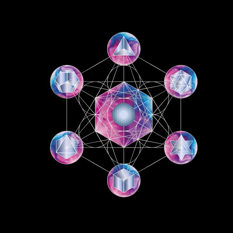 Cubo Metatron viola e blu