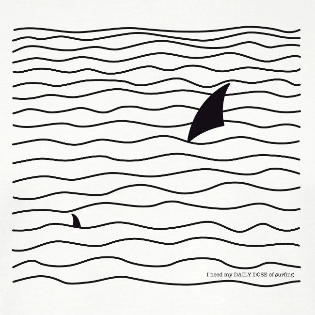 Windsurfer & Shark (dark black)