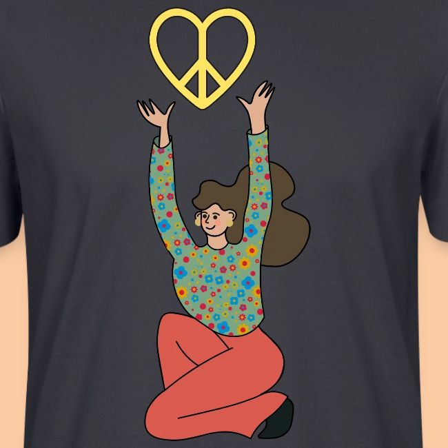She holds the peace sign up