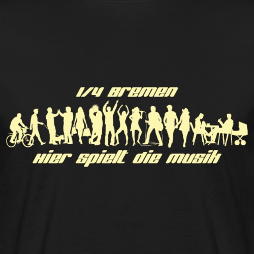 1/4 Bremen - HIER SPIELT DIE MUSIK - beige - Männer Bio-T-Shirt