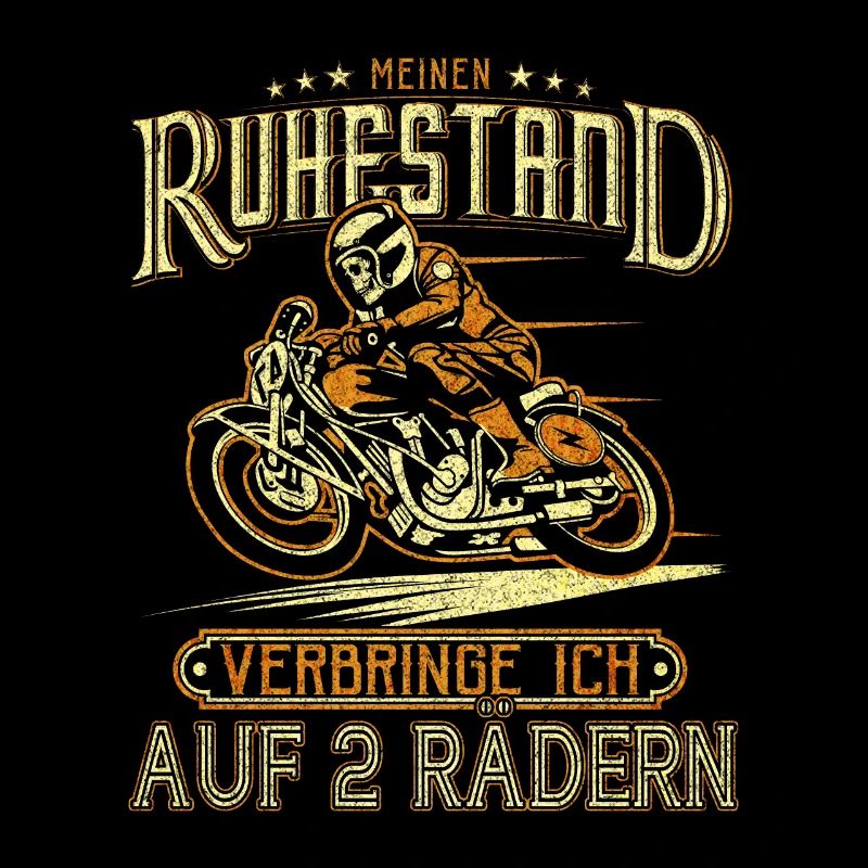 Motorrad Ruhestand auf 2 Rädern Rente Geschenk