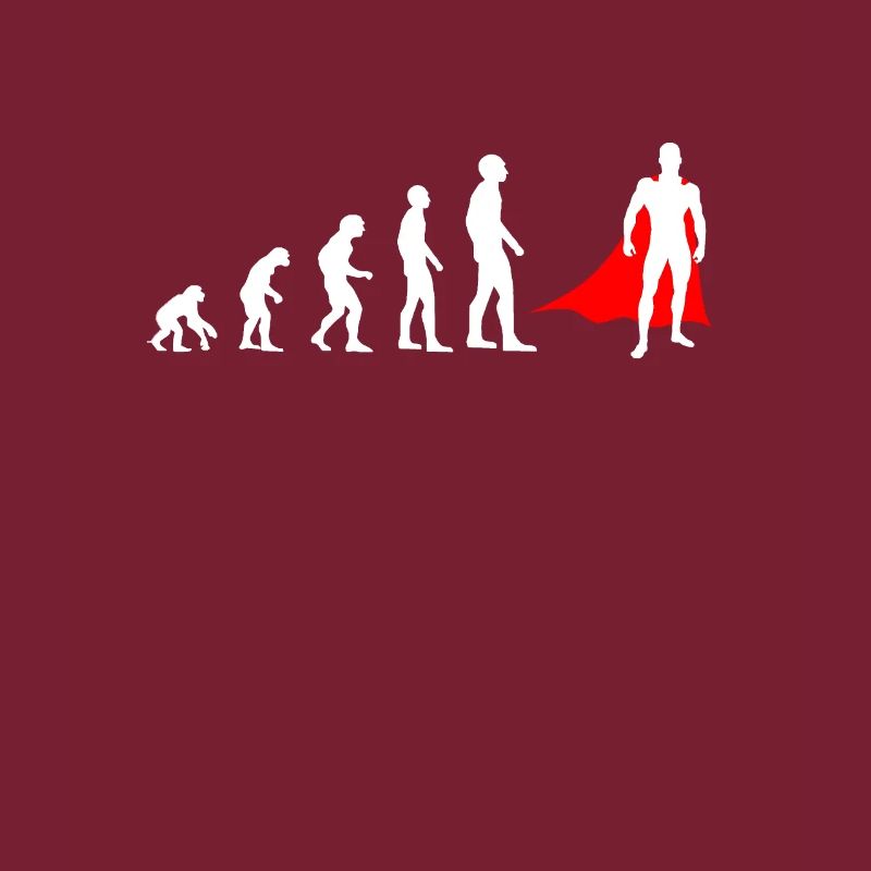 Evolution des Menschen Superheld witzig