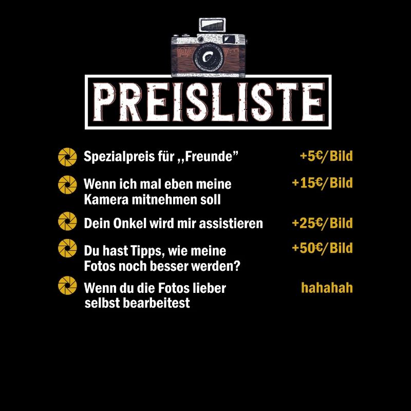 Fotograf Preisliste Lustiges Geschenk