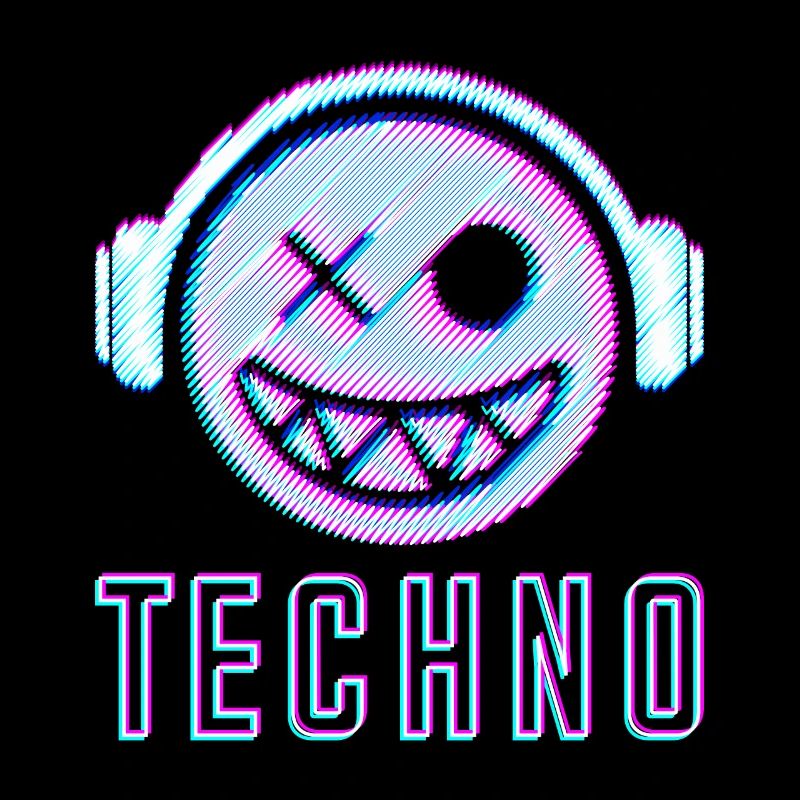 Techno DJ visage électro Face Smile Casque