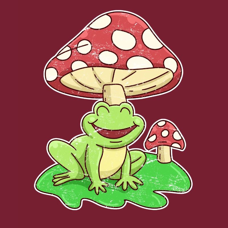 Frog and toadstool Cottagecore Aesthetic