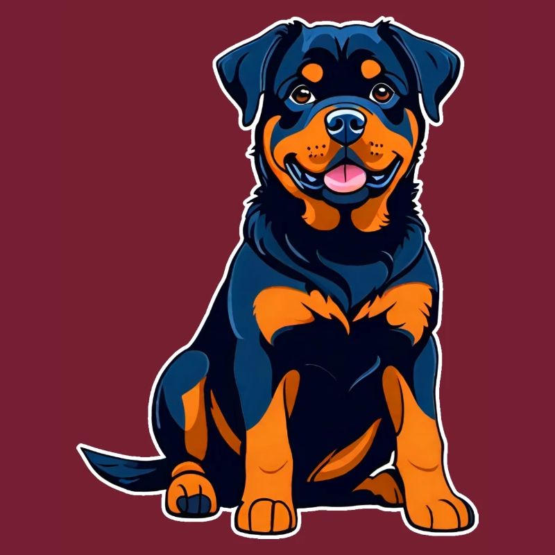 Rottweiler mignon dans le style comique