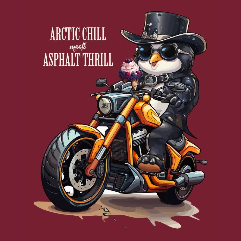 Pinguin Motorrad Eiswaffel