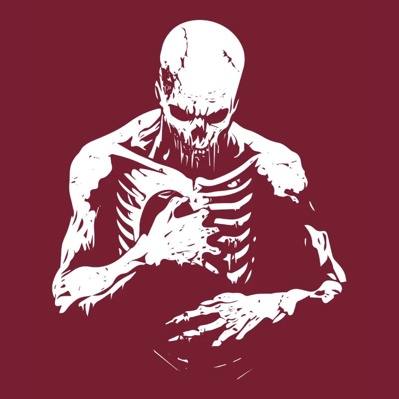 Zerfallender Zombie greift in Brustkorb