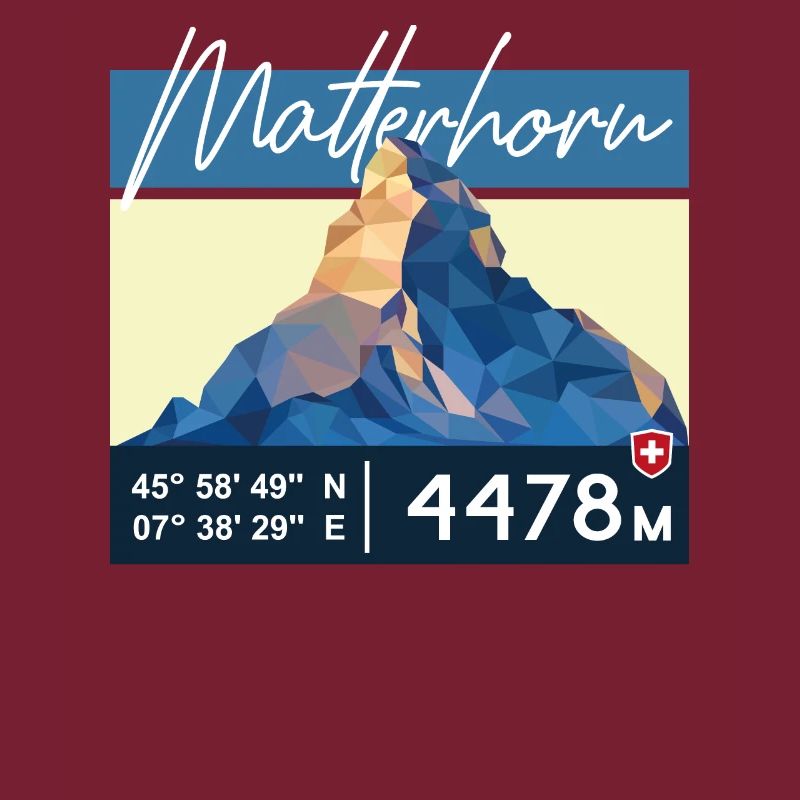 Cervin Zermatt Schweizer Berg Retro Low Poly