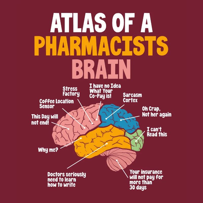 Pharmacists brain Pharmacy Technician Stud