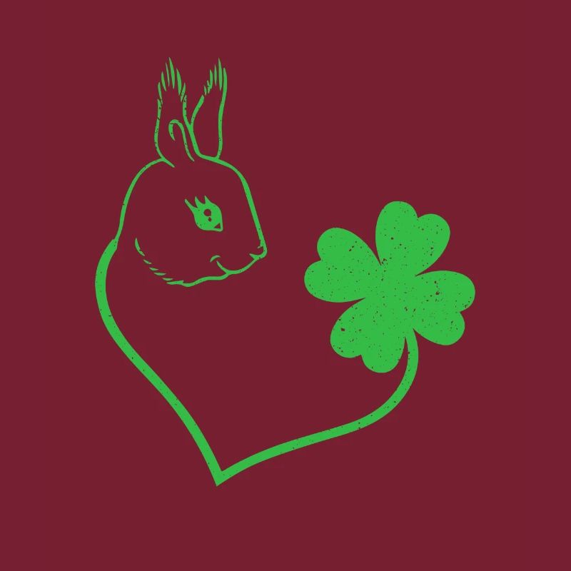 Squirrel Cloverleaf Lucky Charm Love