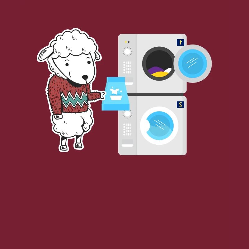Sheep washing machine laundry wool
