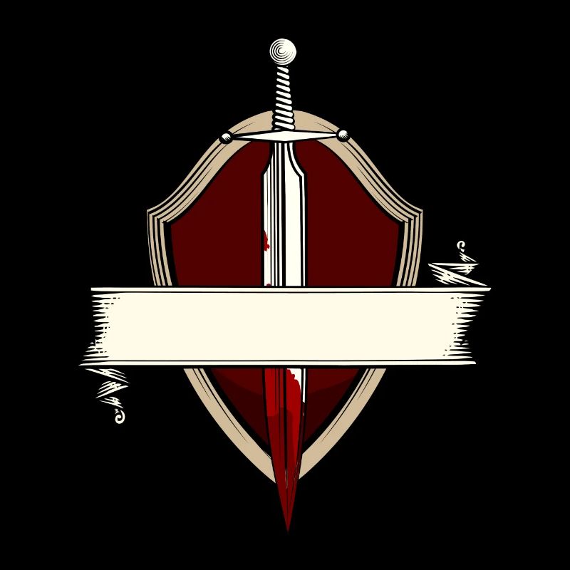 Épée bannière blason médiéval combat à l'épée