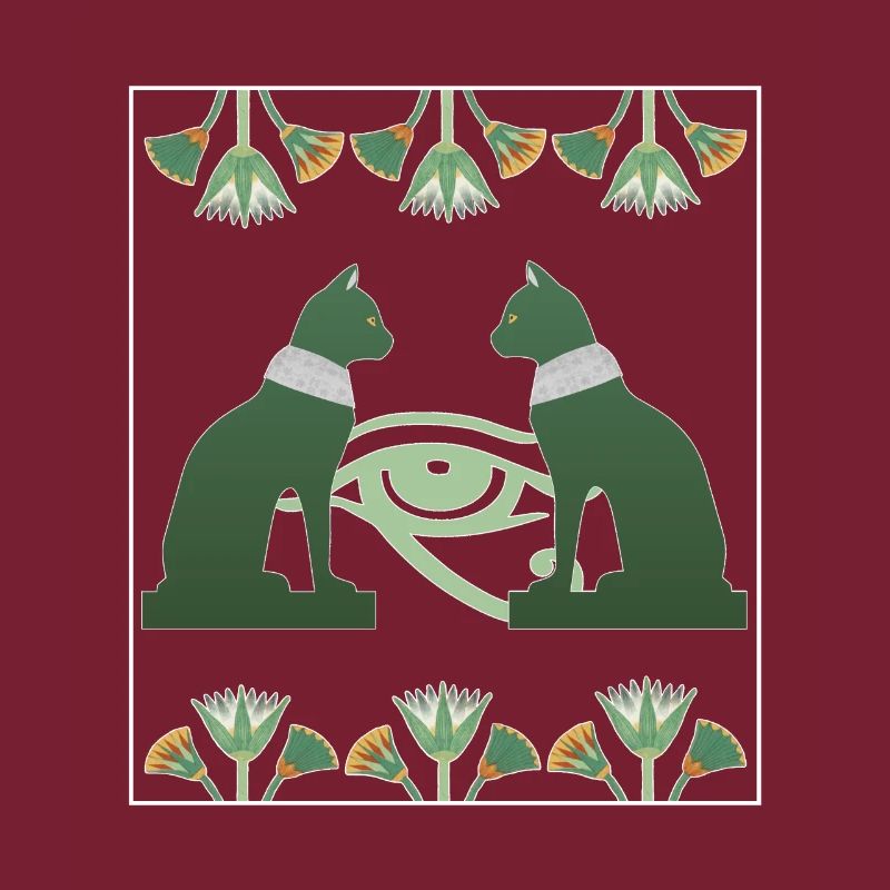 Déesse du chat Bastet et Horus Eye, Art Egypte