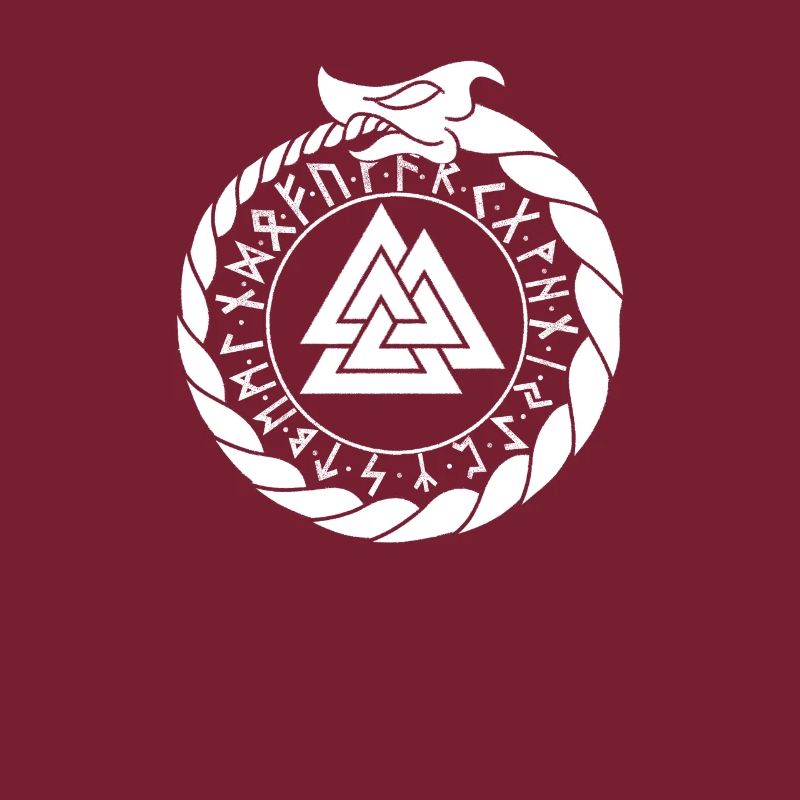 Ouroboros with Valknut and Futhark - Germanic