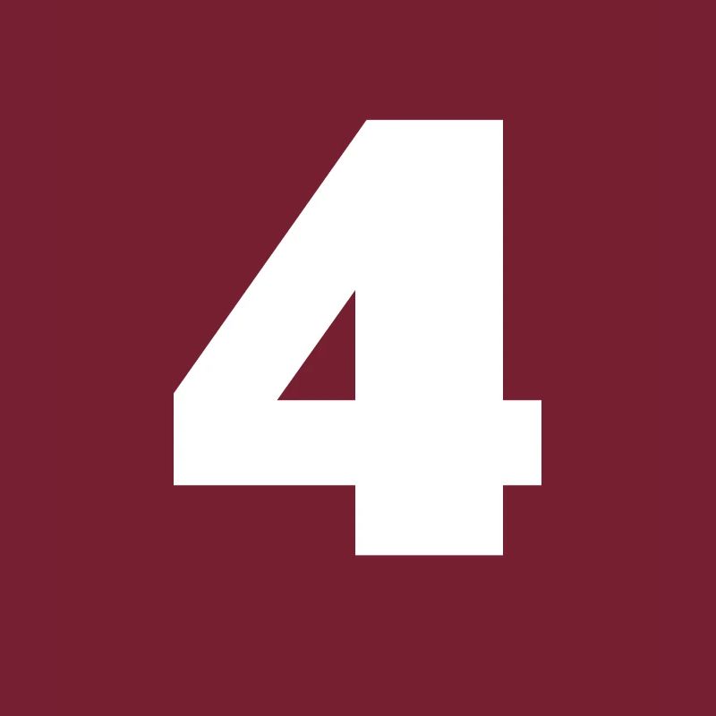 Nummer 4 Großbuchstaben Monogramm