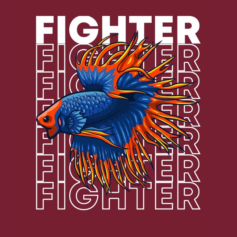 Betta Fish 80's Style Siamese Fighting Fish