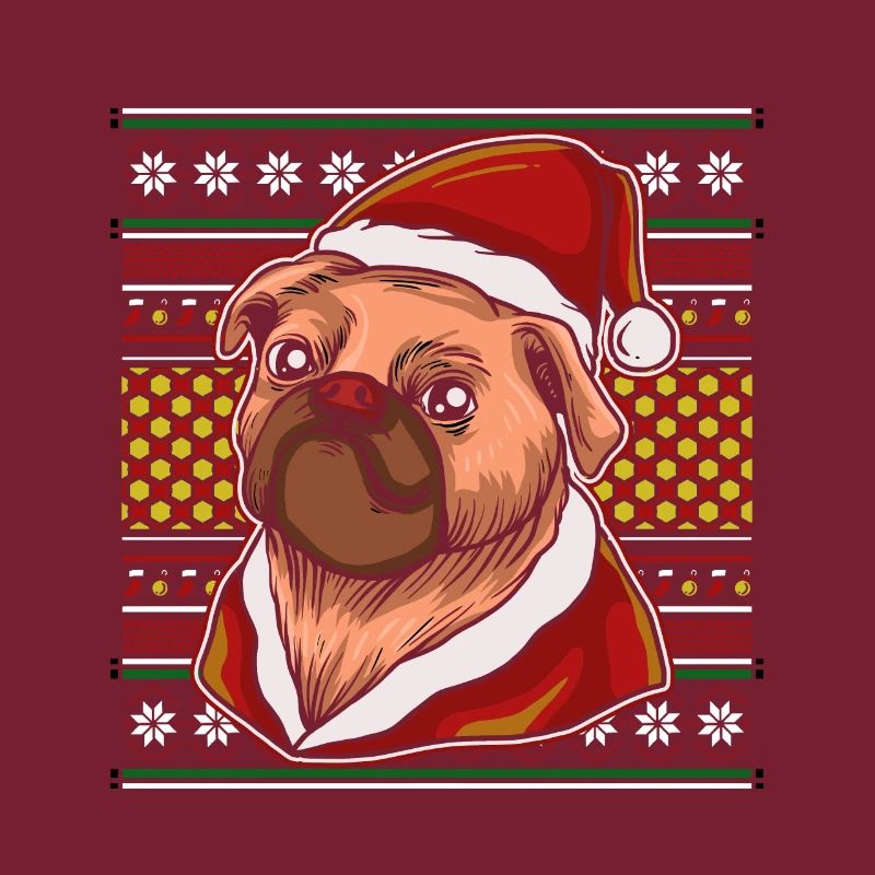 Pull de Noël moche Tshirt Carlin de Noël