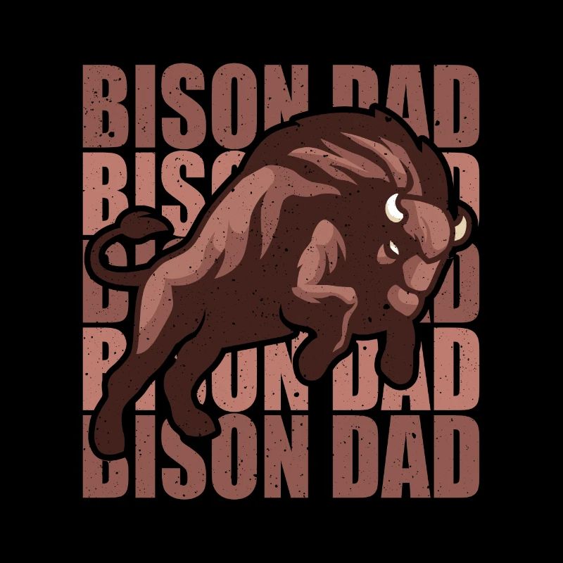 Retro Bison Dad Kuh Bison Büffel Wasserbüffel