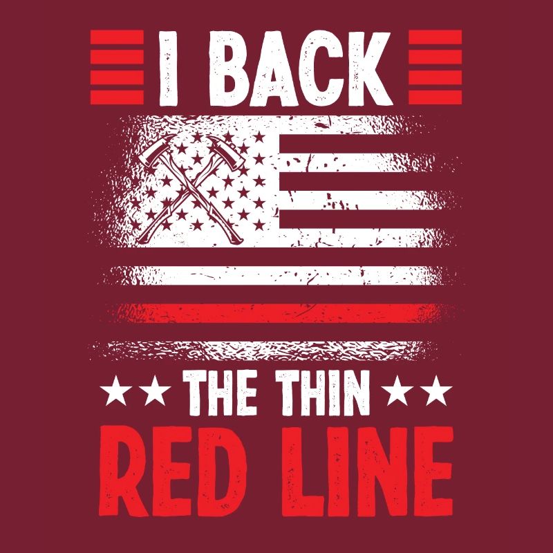 Firefighter Back Thin Red Line Fire Brigade