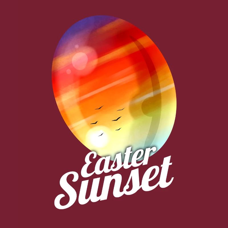 Easter Sunset Painted Easter Egg For Egg Hunt On
