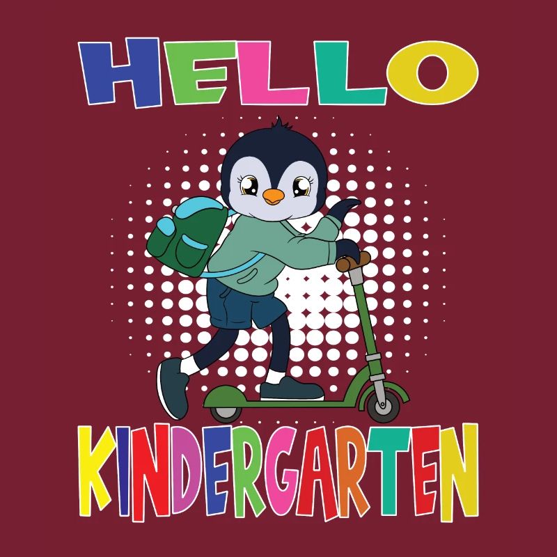 Hello Kindergarten Penguin With Scooter