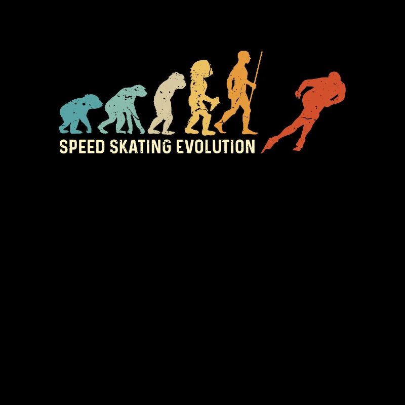 Speed Skating Evolution Retro Short Track Skaters