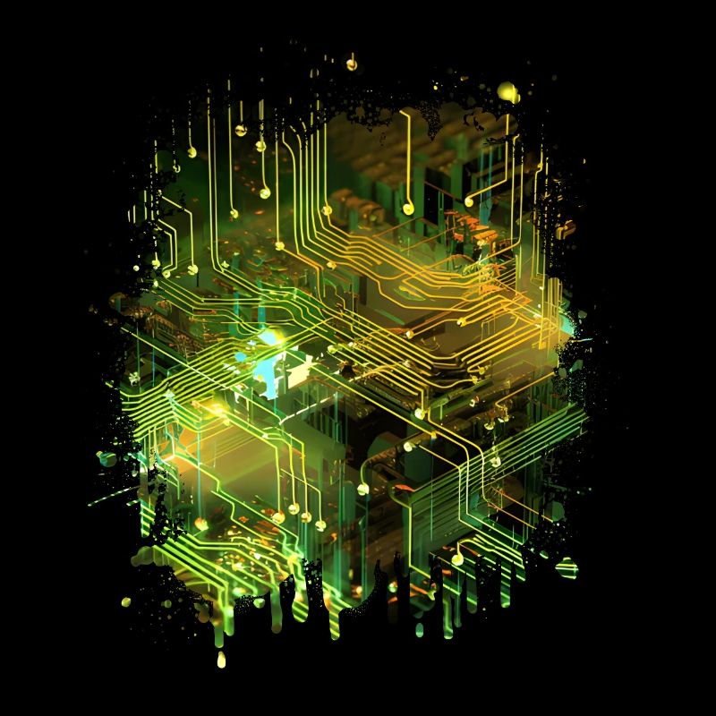 Abstrakte Kunst: Digitaler Datenstrom Mainboard