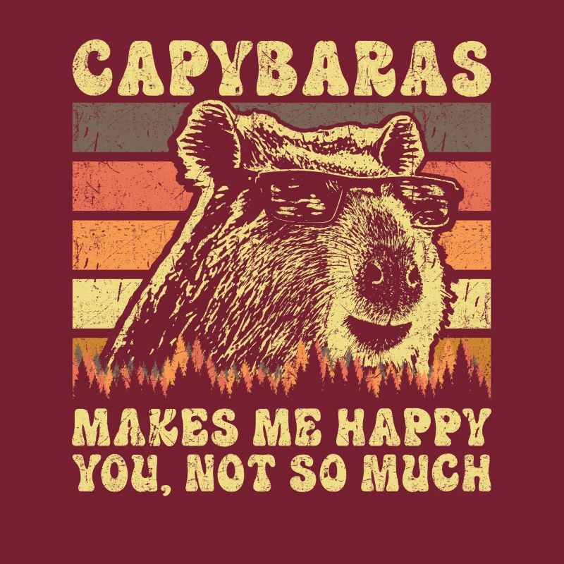 Capybara Retro Saying