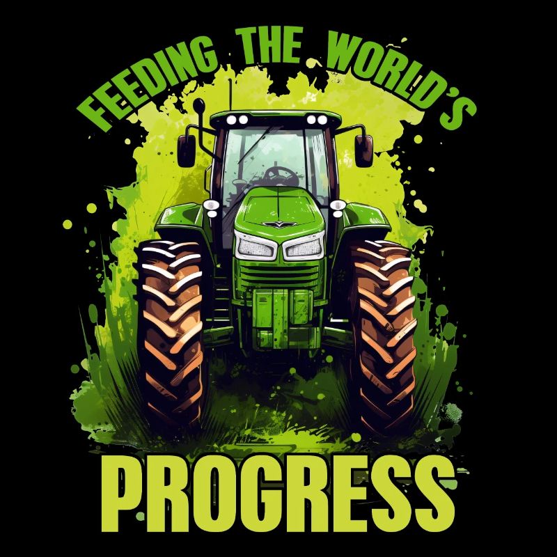Feeding World's Progress Tractor Farmer Gift