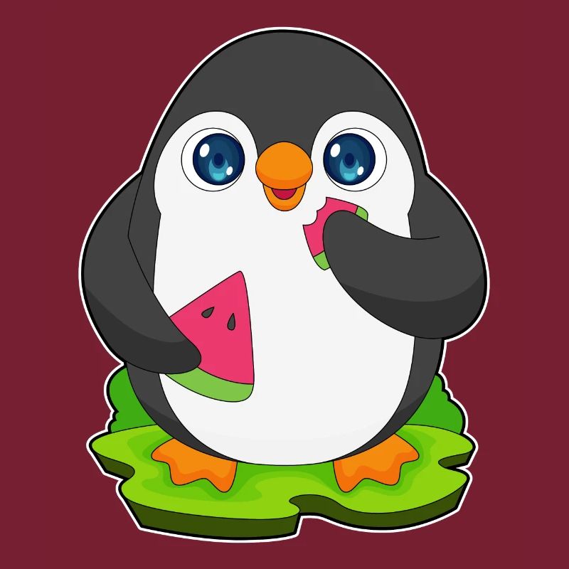 Fruit de pastèque pingouin