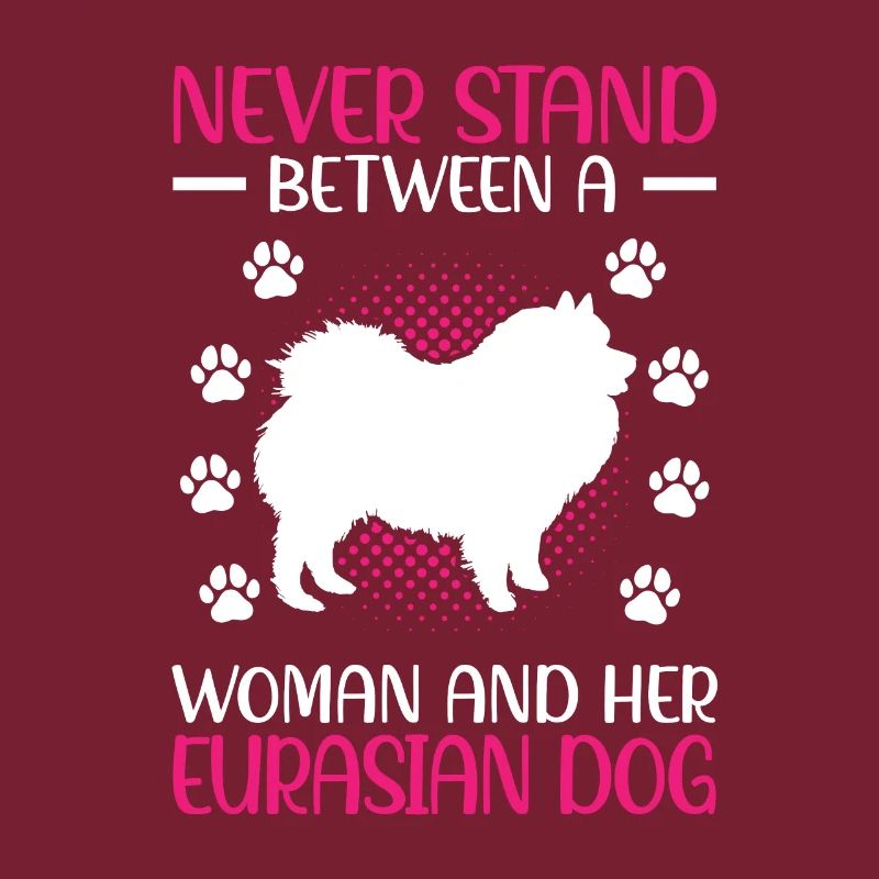Frau und ihr Eurasier Eurasian Spitz
