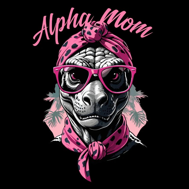 Alpha Mom Funny Iconic Dinosaur Mom