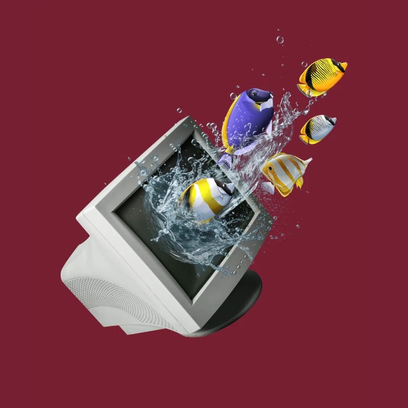 Frutiger Aero Aesthetic Tech Computer Aquarium