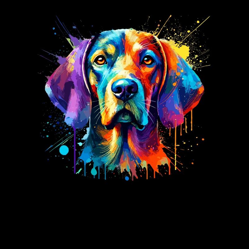 Bunte Splash Art Plott Hund Plott Hund