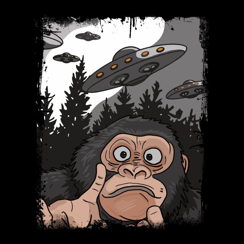 Lustiges Gorilla UFO Weird Stuff Meme