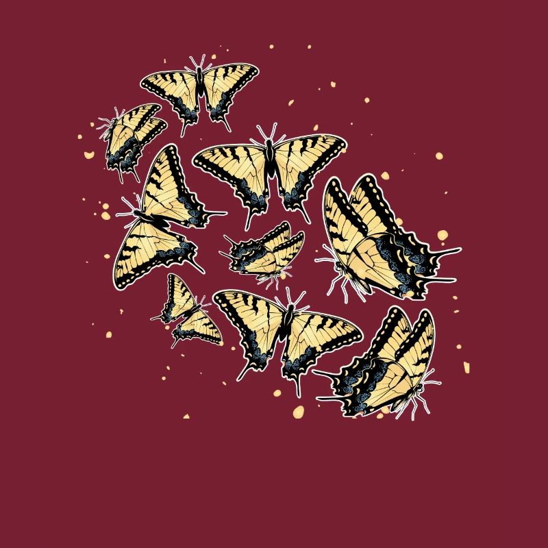 Tiger Swallowtails Sind Eine Mädchen Beste